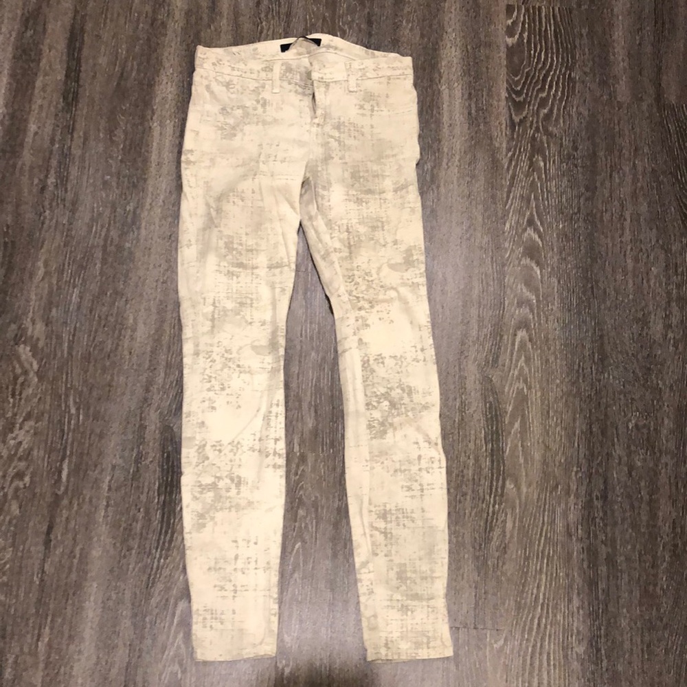 J Brand White/Grey Printed Jeans